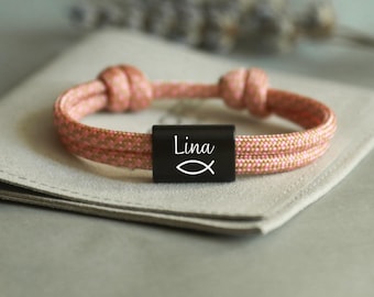 Pulsera de comunión con grabado - Pulseras personalizadas para niños, regalo pulsera bautizo, pulseras infantiles