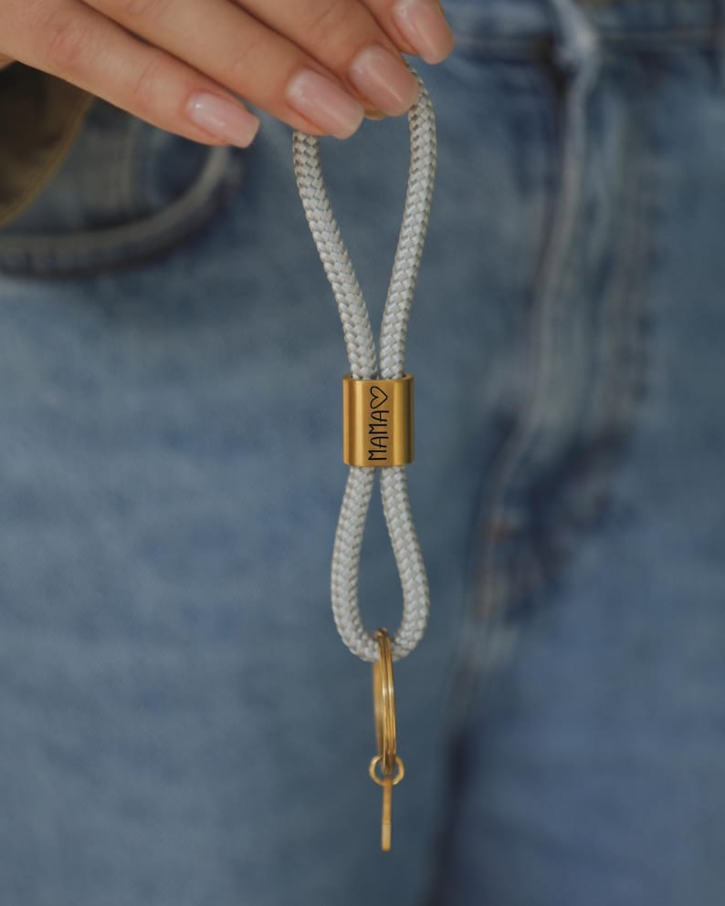Llavero de cuerda de vela personalizado con grabado: ideal para mamá, novia, regalo para mamá o mujer en Navidad. imagen 3