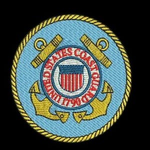 United States Coast Guard Embroidery Patch | Instant Download