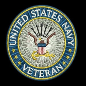 United States Navy Veteran Embroidered Patch | Military Pride & Honor | Instant Download