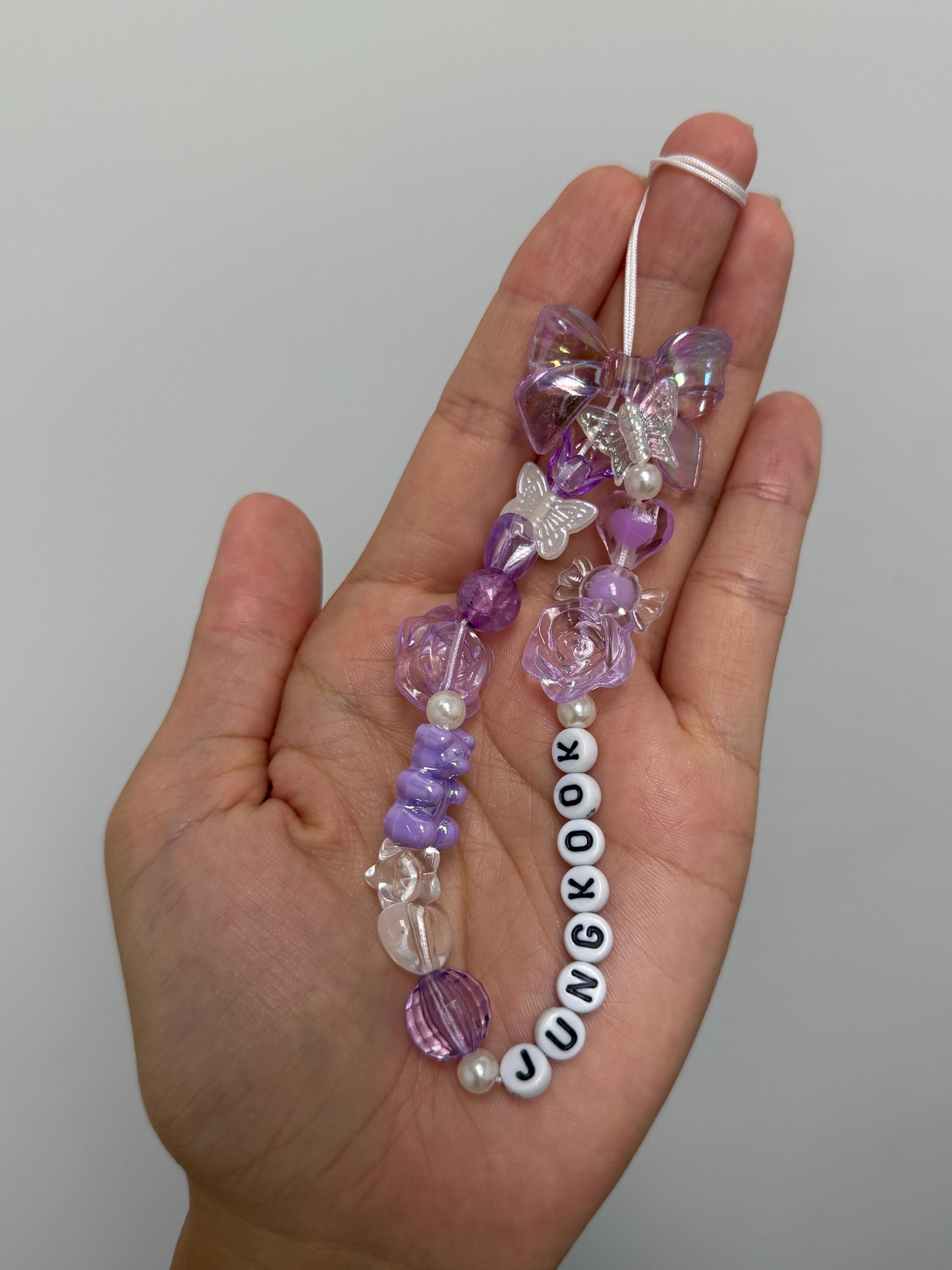 BTS Beaded Charm Phone Strap | KPOP ARMY BT21 Accessory - Etsy