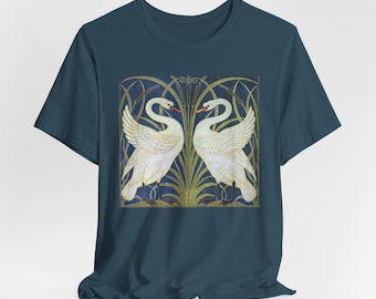 Art Nouveau Swans by artist Walter Crane  T-Shirt | Vintage Style Motif