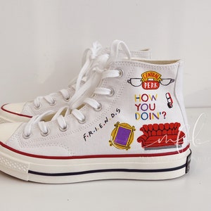 Personalize Hand-Painted F.R.I.E.N.D.S Canvas Shoes Painted Cartoon Converse Chuck Taylor 1970s Painted FRIENDS Valentine Gifts For Her