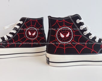 Personalized Embroidery No Way Home Converse Chuck Taylor Embroidery Spider Silk Shoes High Tops Personalized Christmas Gifts For Her