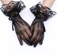 Elegant Black Short Lace Gloves, Sheer Fish Net Black White Prom Party Lace Gloves, Cosplay Accessories, Gift For Her, Bridal Gloves Style
