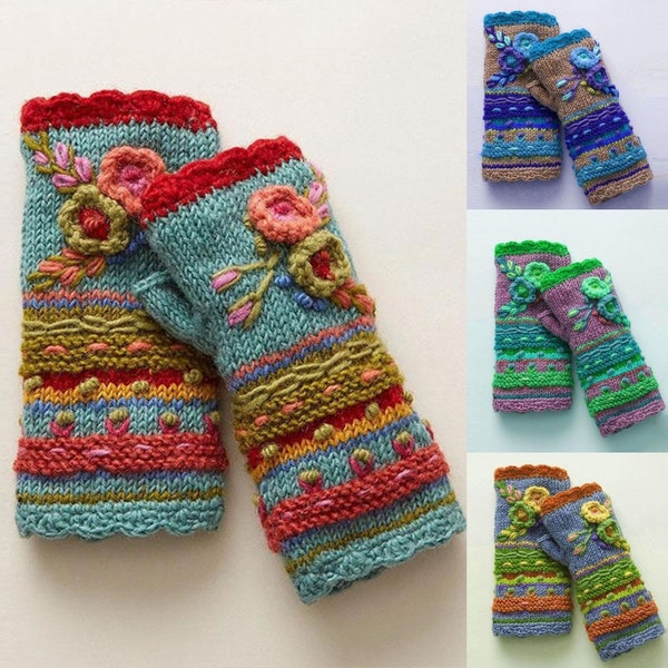 Hand Knit Gloves Etsy