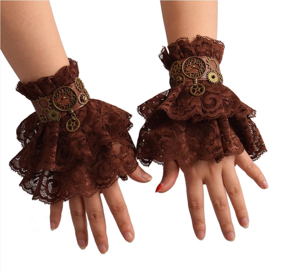 Spitze Fingerlose Handschuhe Lang – Gothic, Steampunk & Cosplay Accessoire Für Damen