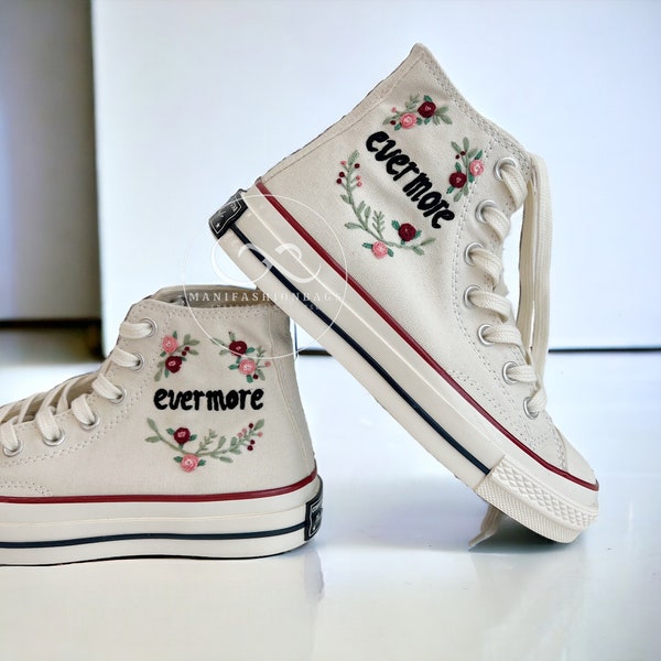 Broderie personnalisée Chuck Taylor, chaussures en toile, paroles de la version album, chaussures brodées Sweet Lover, baskets montantes, cadeau pour elle