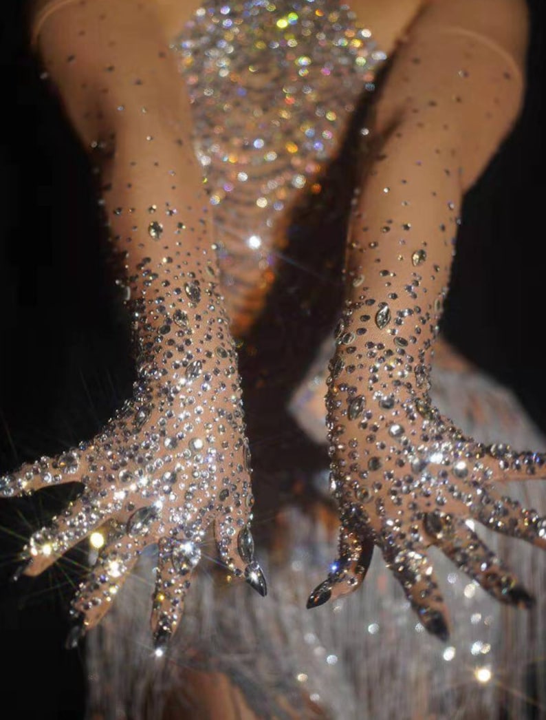 Rhinestone Gloves