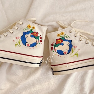 Personalize Hand-Painted Snorlax Converse Halloween Painted Cartoon Converse Chuck Taylor 1970s Painted Canvas Shoes Valentine Gift For Her