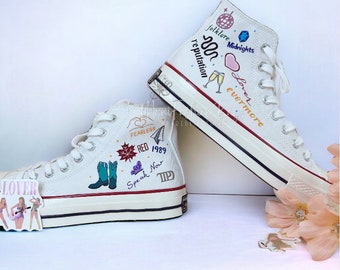 Custom Handmade Painting Sweet Album Shoes Chuck Taylor 1970s Personalized Printed Sneakers High Top Design Birthday Gifts For Her