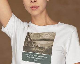Rumi Sunset Bear Shirt - Your Light More Magnificent Than Sunrise - Philosophy Gift Tee