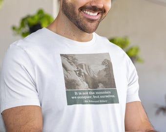 Hillary Climb Bear Shirt - Not the Mountain We Conquer - Outdoor Adventure Gift Hiking Tee