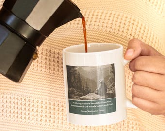 Carver Sunrise Bear Mug - Loveliness of the Woods Before Sunrise - Nature Gift Coffee Cup