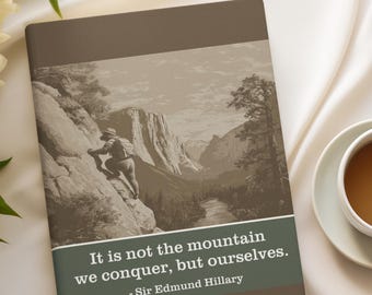Hillary Climb Bear Journal - Not the Mountain We Conquer - Outdoor Adventure Gift Hiking Notebook
