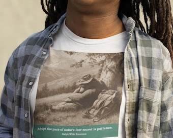 Nature's Pace Bear Shirt - Emerson Quote - Rest Patience Slow Living Anti Hustle Tee