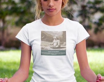 Pythagoras Yoga Bear Shirt - Quiet Mind Listen Absorb - Meditation Mindfulness Gift Yoga Teacher