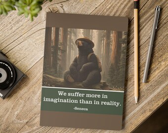 Seneca Rain Bear Journal - We Suffer More in Imagination - Stoic Philosophy Softcover Notebook Gift