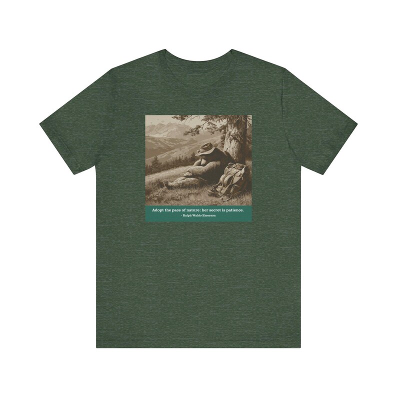 Camiseta Nature's Pace Bear - Cita de Emerson - Descanso, paciencia, vida lenta, camiseta anti-ajetreo imagen 16