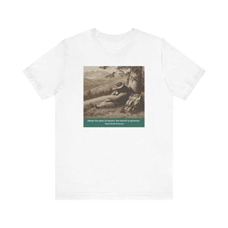 Camiseta Nature's Pace Bear - Cita de Emerson - Descanso, paciencia, vida lenta, camiseta anti-ajetreo imagen 3