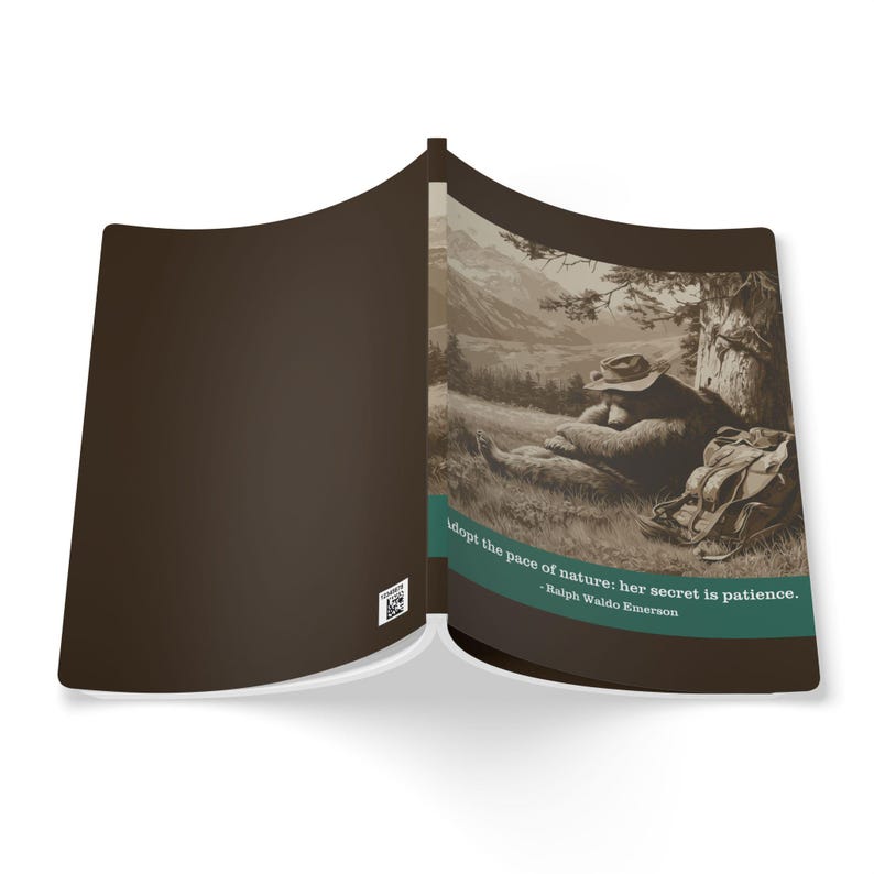 Nature's Pace Bear Journal - Emerson Quote - Rest Recovery Slow Living Patience Notebook image 11