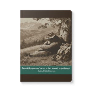Nature's Pace Bear Journal - Emerson Quote - Rest Recovery Slow Living Patience Notebook image 7