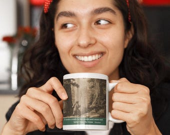 Taza "Paseo por el bosque" - Cita de Thoreau - Crecimiento personal, transformación y naturaleza