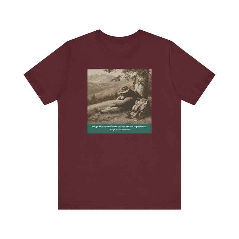 Camiseta Nature's Pace Bear - Cita de Emerson - Descanso, paciencia, vida lenta, camiseta anti-ajetreo imagen 11