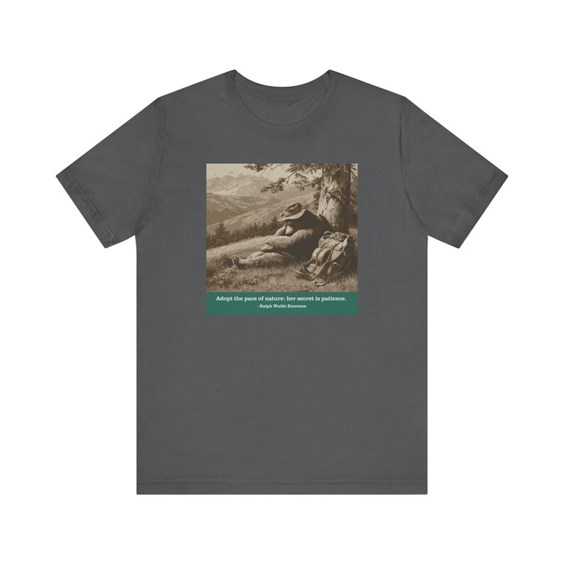 Camiseta Nature's Pace Bear - Cita de Emerson - Descanso, paciencia, vida lenta, camiseta anti-ajetreo imagen 13