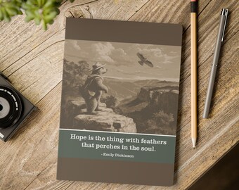 Dickinson Hope Bear Journal - Hope Is the Thing with Feathers - Nature Poetry Gift Notebook