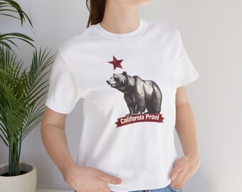 T-shirt met grafische beer vlag Californië: vintage grizzlystijl
