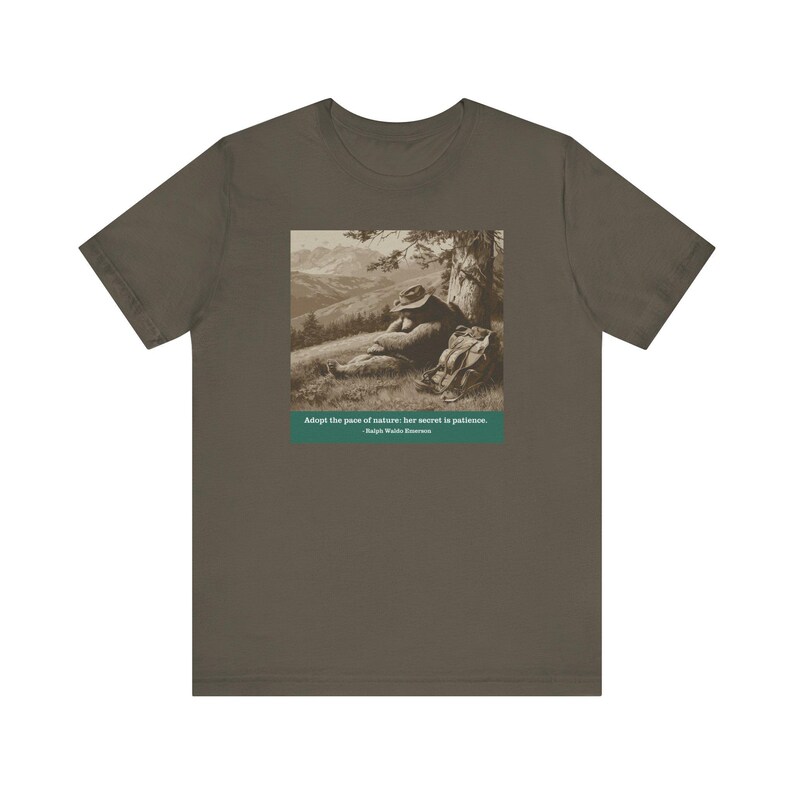 Camiseta Nature's Pace Bear - Cita de Emerson - Descanso, paciencia, vida lenta, camiseta anti-ajetreo imagen 12