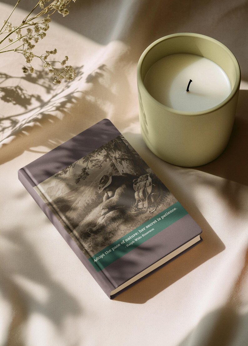 Nature's Pace Bear Journal - Emerson Quote - Rest Recovery Slow Living Patience Notebook image 3