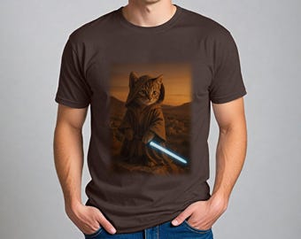 Obiwan Catnobi T-shirt | Funny Cat Parody Tee | Galactic Saga
