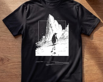Penguin But Why Mountain T-shirt – Motivatie T-shirt – Viraal grappig pinguïn meme Antarctica shirt