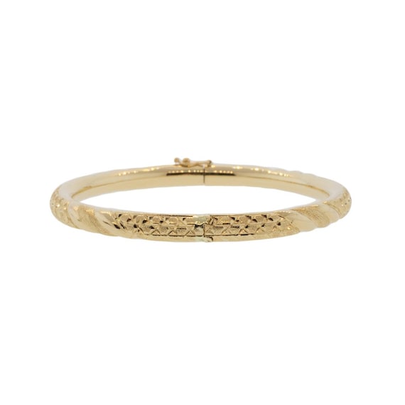 Engraved Hinge Bangle Bracelet