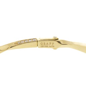 18k Yellow Gold Graff Diamond Hinge Bangle Bracelet
