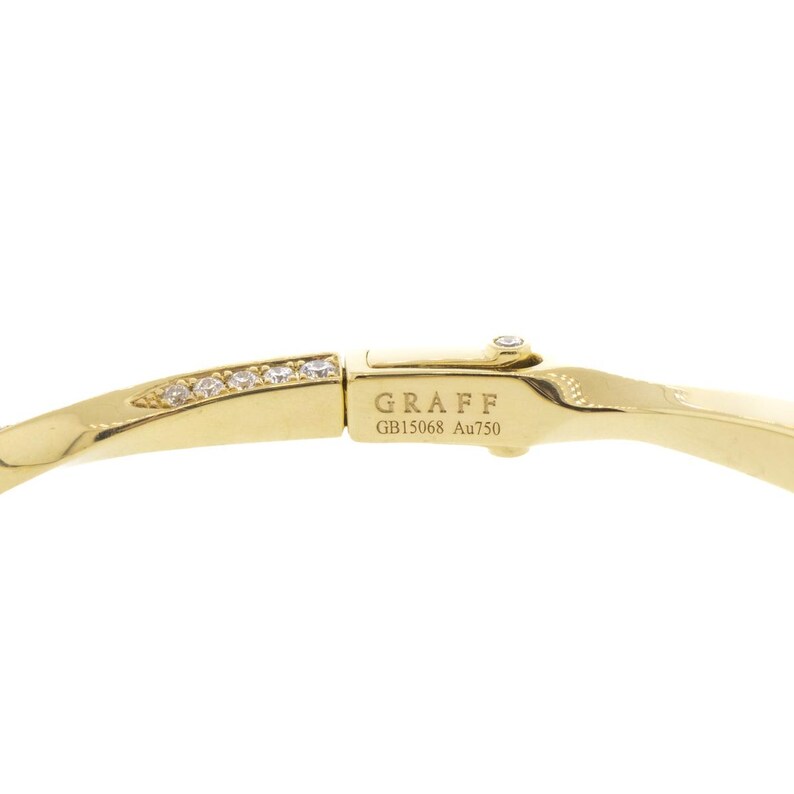 18k Yellow Gold Graff Diamond Hinge Bangle Bracelet