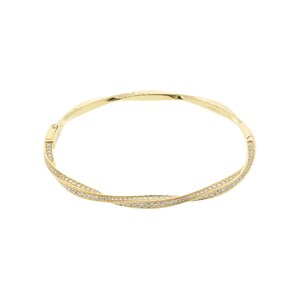 18k Yellow Gold Graff Diamond Hinge Bangle Bracelet