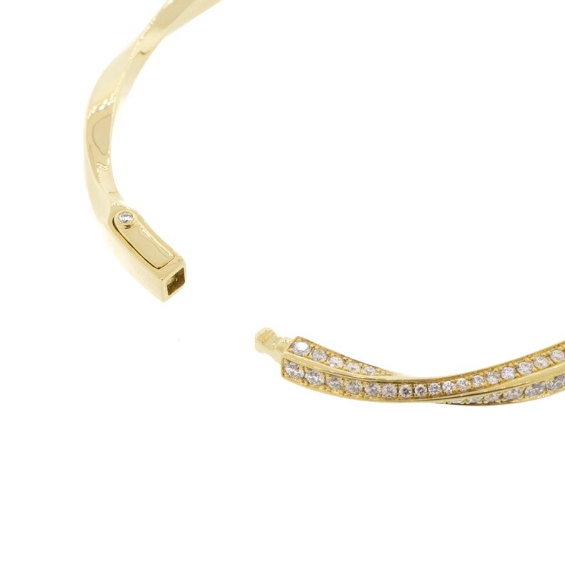 18k Yellow Gold Graff Diamond Hinge Bangle Bracelet