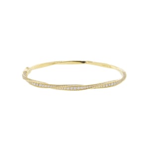 18k Yellow Gold Graff Diamond Hinge Bangle Bracelet