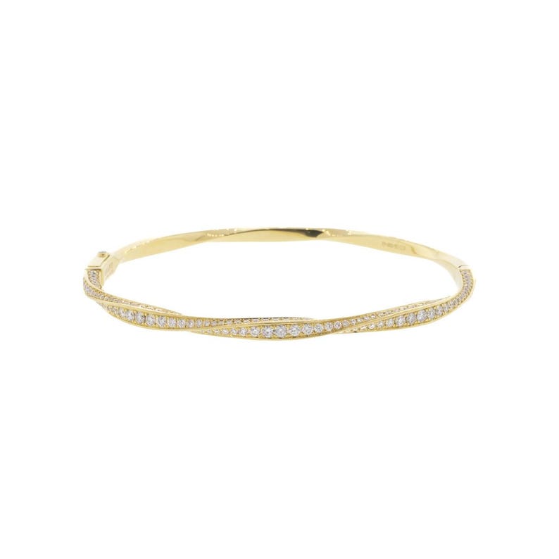 18k Yellow Gold Graff Diamond Hinge Bangle Bracelet