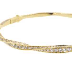 18k Yellow Gold Graff Diamond Hinge Bangle Bracelet