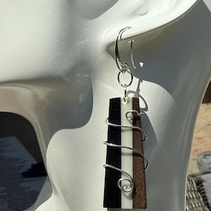 Wood and Resin Dangle Earrings: Natural Everyday Jewelry