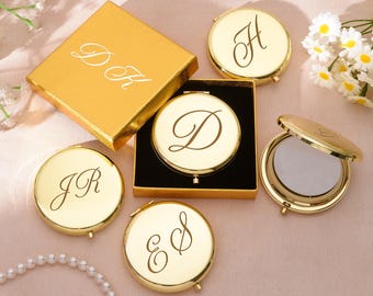 Custom Name Pocket Mirror,Monogrammed Makeup Mirror,Bridesmaid Gift Mirror,Compact Mirror with Name,Gift for Her,Wedding Gift,Round Mirror