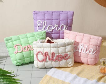 Personalized Makeup Bag,Embroidered Cosmetic Pouch,Bachelorette Gifts,Bridesmaid Gift Bag