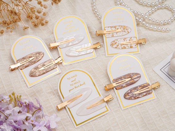 Minimalist Bridesmaid Makeup Hair Clip,Bridesmaid Gift,Gift for Her,Make up Hairpin,Birthday Gift,Bridesmaid Proposal Gift, Hen Party Favor