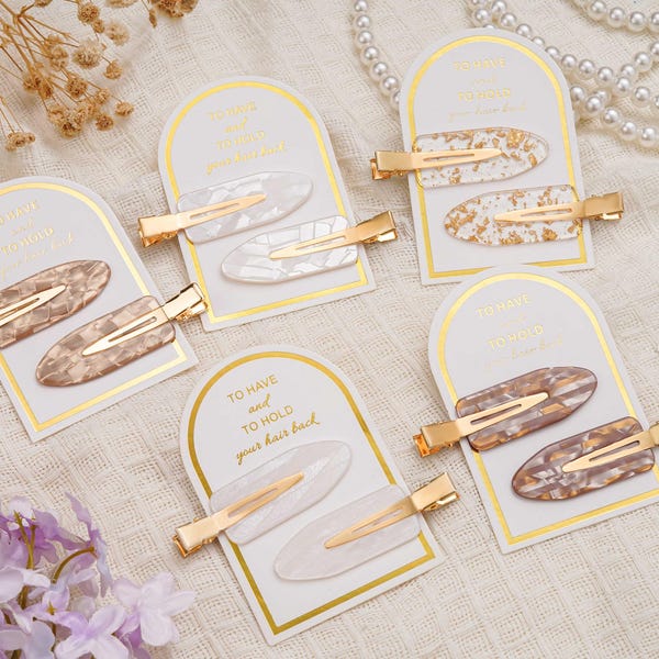 Minimalistyczna spinka do włosów dla druhny, prezent dla druhny, prezent dla niej, spinka do włosów z makijażem, prezent urodzinowy, prezent na zaręczyny dla druhny, upominek na wieczór panieński