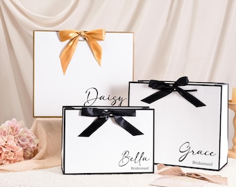 Custom Name Gift Bags,Bow Tie Gift Bags,Personalized Bridesmaid Gift Bags, Wedding Gift Bags,Thank You Gift Bag,Elegant Gift Bag,Gift