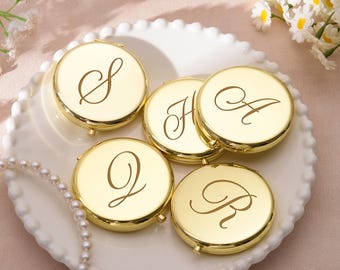 Engraved Pocket Mirror,Monogrammed Makeup Mirror,Bridesmaid Gift Mirror,Custom Compact Mirror,Gift for Her,Bridal Party Gift,Wedding gift